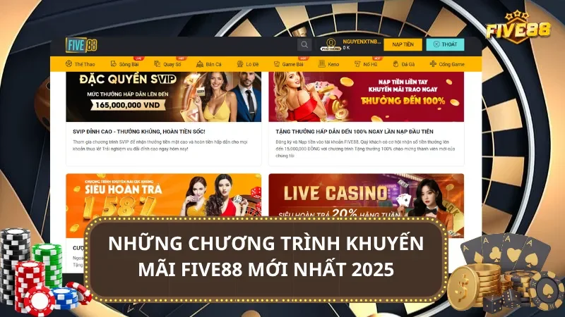 Những chương trình khuyến mãi Five88 mới nhất 2025